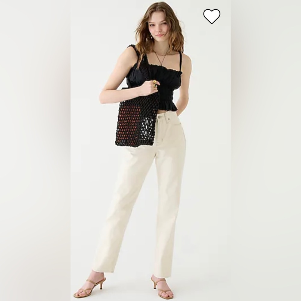 J.Crew High-rise full-length '90s classic-straight jean in ecru